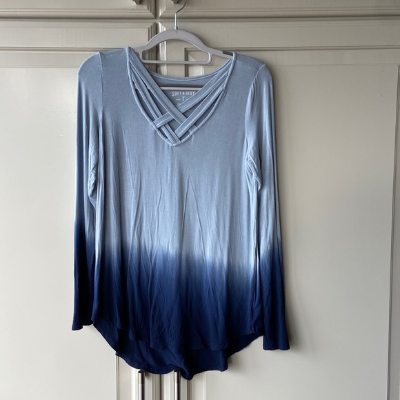 Tops - Blue Ombré Long Sleeve Top